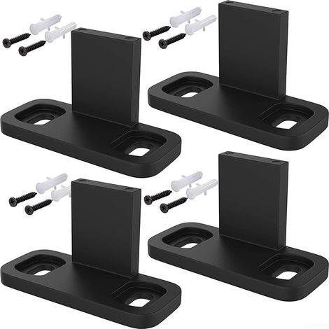lot de 4 guide de sol pour porte coulissante, noir, réglable (1/5)