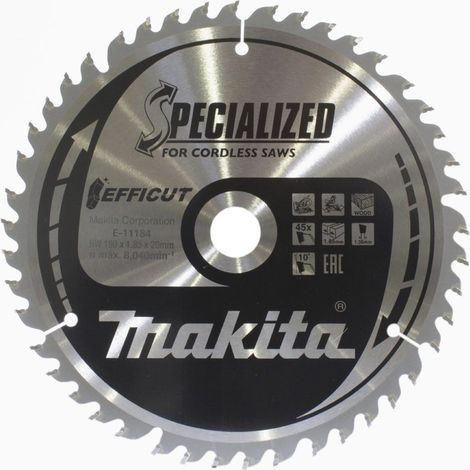 Makita Sägeblatt 190x1,85x20, 45Z EFFICUT Holz (1/2)