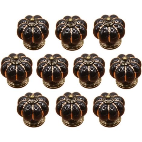 10 x Boutons de tiroir en céramique bouton de meuble forme citrouille pour tiroirs et placards de cuisine,Poignée de forme de potiron en céramique bouton commode armoire de cuisine placard tiroir poig (1/5)