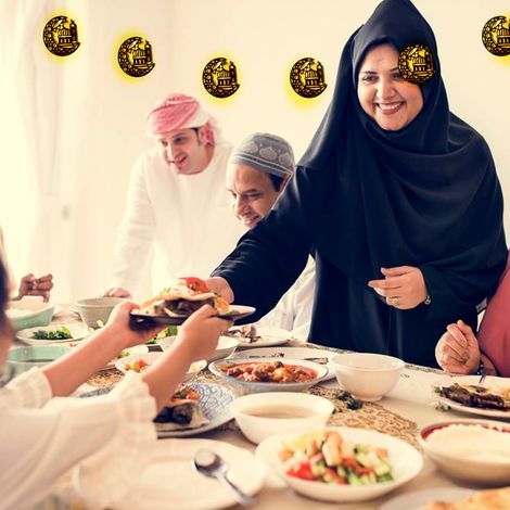 Batteriebetriebene Ramadan-Lichterkette, Mond- und Sternen-Mubarak-Lampe, Partydekoration für drinnen, LED (1/5)
