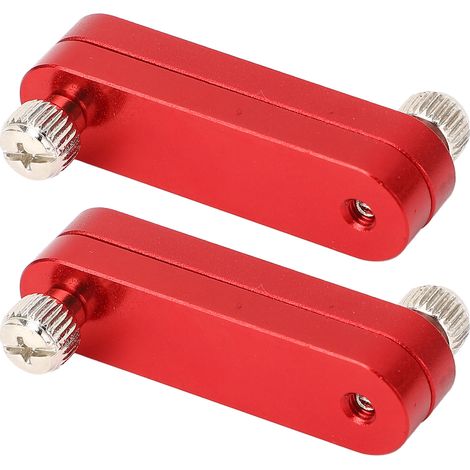 Lot de 2 blocs de positionnement pour règle, en alliage d'aluminium, réglables, avec butée de positionnement (rouge). (1/5)