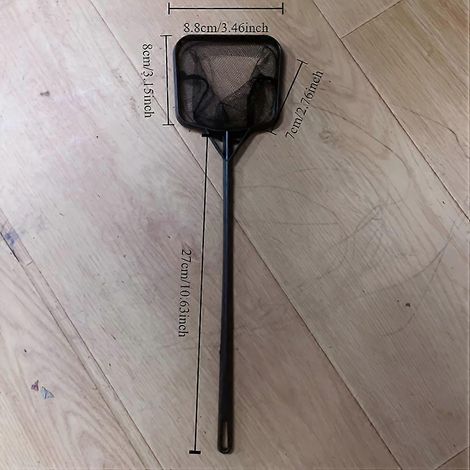 1 Épuisette d'aquarium de qualité supérieure - Manche extensible extra long, maille ultra-fine, capture délicate - Convient aux poissons tropicaux, forme ronde/carrée, petite taille résistante (1/5)