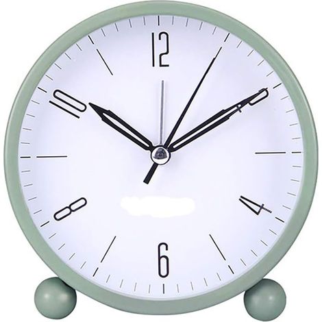 Réveil analogique, Horloge de Table alimentée par Batterie Multicolore, lumière Chaude Nocturne dimmable avec pointeur Ultra-Silencieux pour la Maison et la Chambre (Vert)-Fei Yu (1/5)