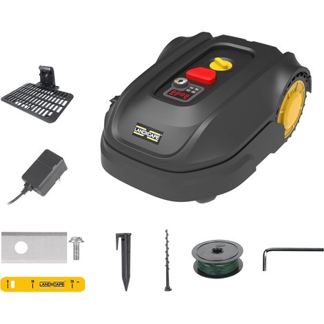 LX850 Cordless Robot Lawnmower 300 m² Cutting 30-50 mm Width 16 cm  3 Blade Mulching System Lawnmower, Shock Detector, Side Load Digital Display, Automatic Cutting (1/5)