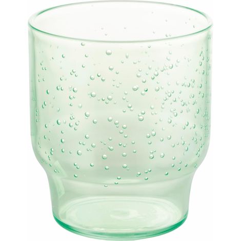 Lot de 6 verres à eau 325 ml bulles vert clair, en plastique MS, Cactus Bubble, Unique (1/2)