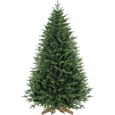 Sapin de Noël artificiel - HOMCOM - 180 cm - 889 pointes de branches articulées réalistes, support en bois - PE et PVC - vert (1/5)