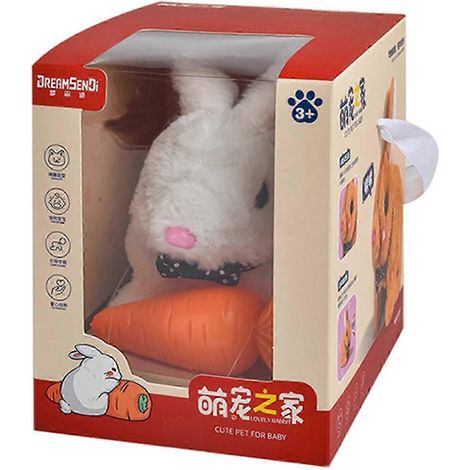 Chiot robot, Mon chiot robot réaliste Milow Peluche ours en peluche marchant réaliste avec boîte (Lapin blanc) (1/4)