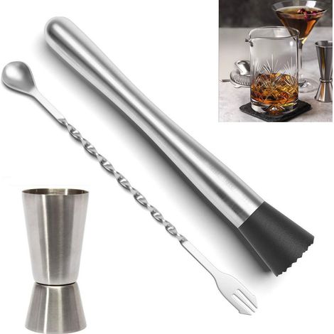 Bâtonnet mélangeur en acier inoxydable pour glaces écrasées, pilon à fruits, accessoire de bar pour le vin (1/5)