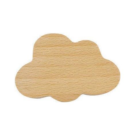 Crochet mural en bois pour chambre enfant, patère sans perçage, design nuage, rangement vêtements et accessoires (1/4)