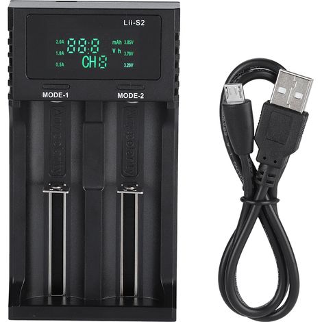 LiitoKala Lii S2 Chargeur Intelligent Double Emplacement 5V 2A avec Affichage de Puissance (1/5)
