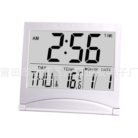 Horloge Électronique Pliable avec Réveil, Calendrier, Météo et Thermomètre, Parfaite pour Voyage