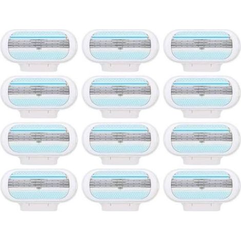 Recharge de lame de rasoir pour femme 12 pièces de rechange de lame de rasoir pour femmes 3 lames de rasoir de remplacement (1/4)