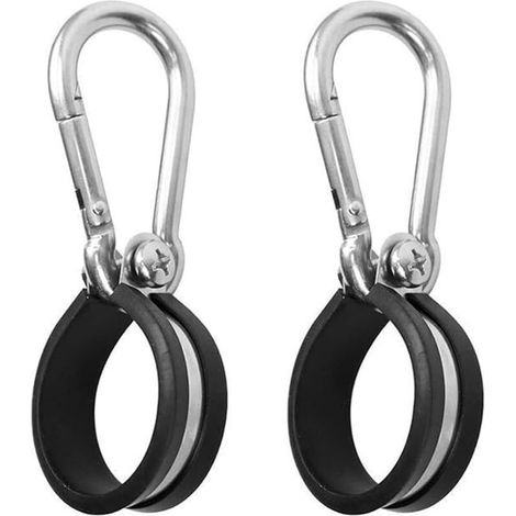 Lot de 2 serre-câbles en caoutchouc avec mousqueton - 40 mm - Colliers de serrage en acier inoxydable avec insert en caoutchouc (1/5)