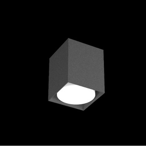 Plafoniera Moderna Cubica Plate Metallo Grigio Antracite 1 Luce Gx53 10Cm (1/5)