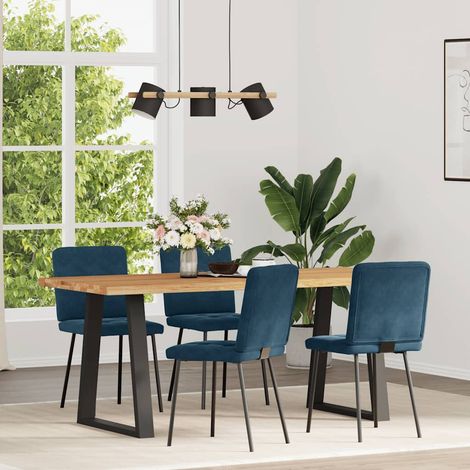 Maison Exclusive - Esszimmerstühle 4 Stk. Blau Samt