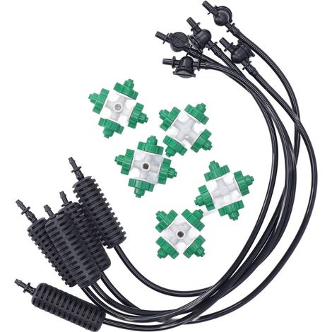 Set aus 5 um 360° drehbaren Sprühdüsen für Gewächshäuser, automatisches landwirtschaftliches Bewässerungssystem durch Suspensionssprühung. (1/5)