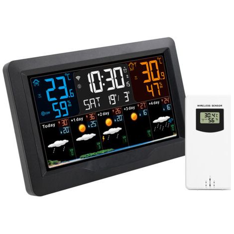 SW403 Station Météo J+4 avec connexion Wifi et écran coloré - Noir (1/5)