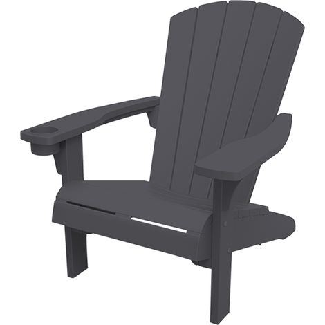 KETER Tumbona de Jardín piscina terraza resina ALPINE ADIRONDACK GRAFITO 80x93x93 cm AnxPxAl (1/6)