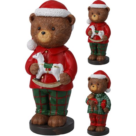 Orso in piedi in resina 22 cm modello assortito PERAGA CHRISTMAS