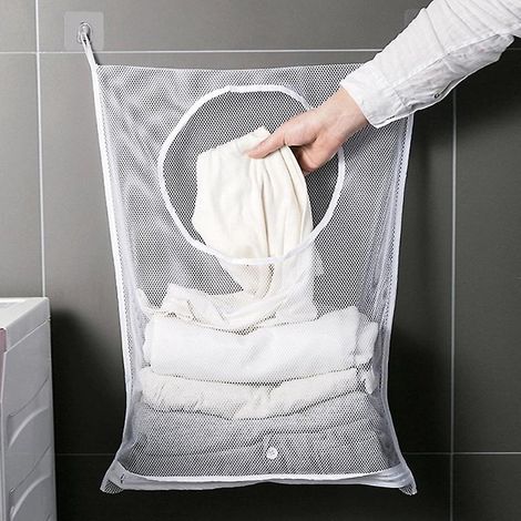 3 Pices Sac Linge, Panier Linge Grande Contenance Sac De Rangement, Sac De Rangement Pour Sac De Placard Linge Suspendu, Pour Salle De Bain, Do (1/5)
