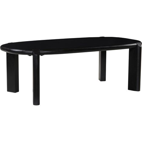 HAPPY GARDEN - Table basse en bois de manguier massif noire 120cm SURI (1/5)