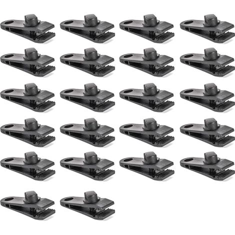 Paquete de 22 clips y abrazaderas resistentes para lonas, ideales para tiendas de campaña y otros usos.