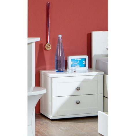 Nachtschrank Jugendzimmer in weiß FABRIZIO-43 (1/2)