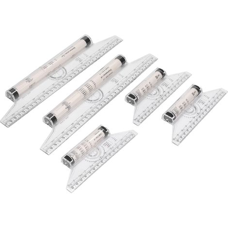 Kit de 5 règles mesure en plastique transparent, pour artistes (1/5)