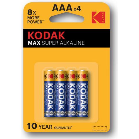 Batteria Kodak Max Super AAA 1.5V 4pz Pile Torce Laser (1/3)
