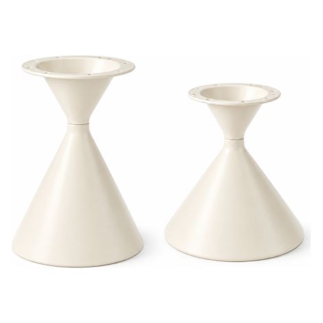 Set di 2 strutture per tavolo in ferro color bianco crema – 1 gamba alta e 1 gamba bassa, verniciate a polvere, con protezioni antiscivolo per il pavimento – solo strutture, piani del tavolo non inclu (1/5)