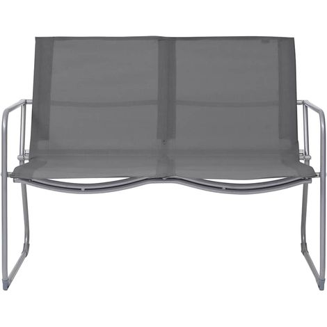 Set Divano da Giardino 4 pz Salotto da Giardino in Tessuto e Acciaio Grigio (1/5)
