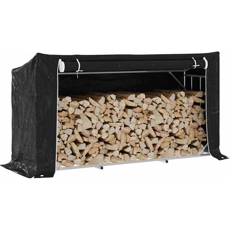 Brennholzregal mit Regenschutz 200,5x60,5x110,5 cm