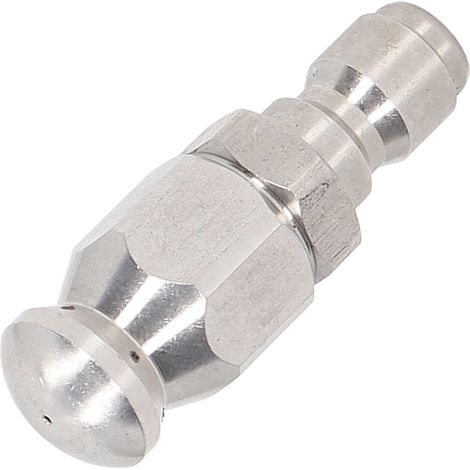 Buse de nettoyeur haute pression 5000 PSI en acier inoxydable, raccord rapide 1/4 po NPT pour le nettoyage, tête ronde, 1 trou avant, 6 trous arrière (1/5)