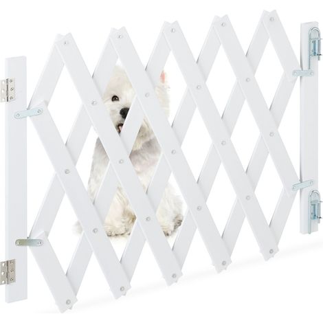 Barrera de seguridad extensible para puertas y escaleras 75 x 100 cm protección para animales de interior de bambú natural 130013066 (1/5)