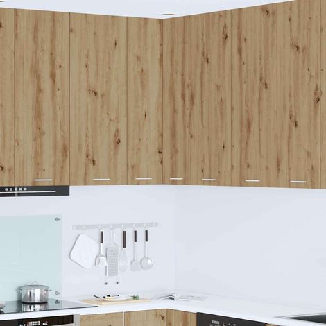 Hängeschrank mit Tür Artisan-Eiche und Weiß 57 x 57 x 100 cm