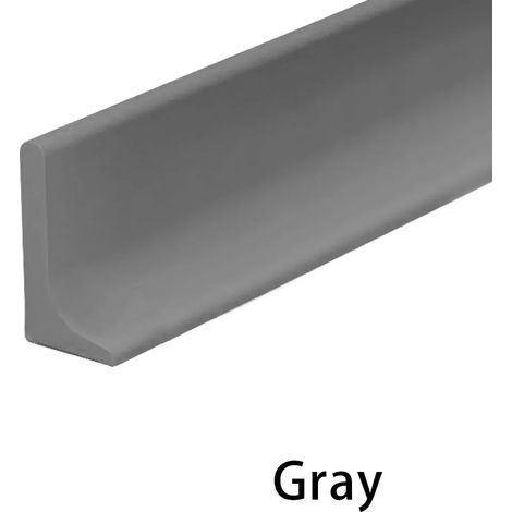 (Gray-about 4.5m)Bathroom Retention Water Barrier Strip Dry & Wet Separation Strip Shower Water Stopper Water Blocker Seal Strip (1/4)