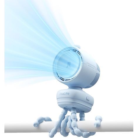 Chic Stroller Fan 2026 - Baby Cool Helper: 180° Smart Auto Oscillation with 100 Speeds, 21Hr Super Long Battery, Portable Crib Fan (1/5)
