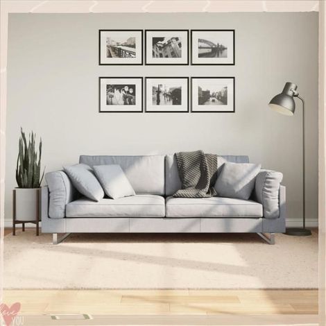 Tapis - VINGVO - 375022 - Beige 160x230 cm - Poils courts doux - Antidérapant - Lavable 30°C (1/5)