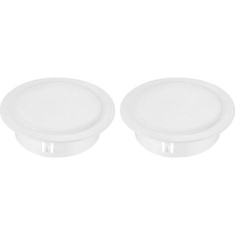 100mm OD Trou Bouchons, 2 Paquet Rond Snap in Type verrouilage Trou Tube Poste Tube Insert Terminal Capuchons pour Tube Ligne Protection, Couvercle De Tuyau De Ventilation, Blanc (1/4)