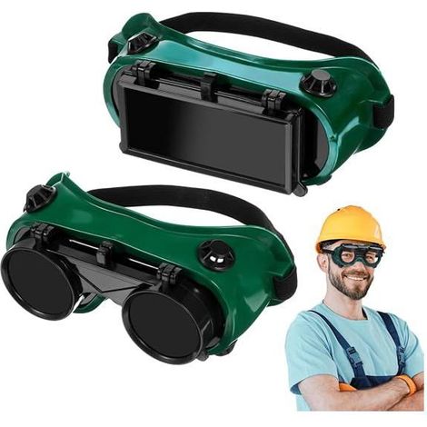 Lot de 2 paires de lunettes de soudeur industrielles, Lunettes de sécurité anti-buée et anti-chocs (1/4)