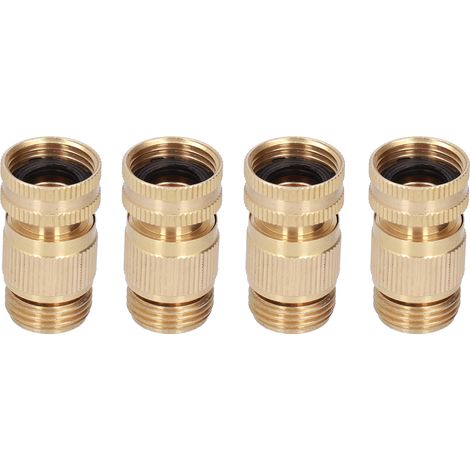 Lot de 4 raccords rapides lave-brasseur en laiton pour tuyau arrosage 3/4 pouce GHT avec joints (1/5)