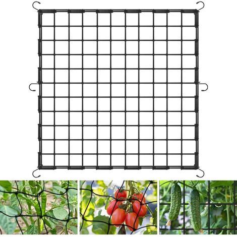 Filet de Tente de Culture, 120 120cm Filet de Culture Élastique avec 6 Crochets, Filet de Soutien pour Plantes Filet à Plantes Grimpantes pour Jardin, Fruits, Cultures et Autres Légumes (1/4)