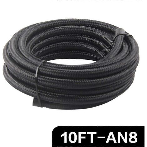 10 Fuß (3 Meter) 20 Fuß (6 Meter) AN6 AN8 AN10 PTFE Öl-Kraftstoffschlauch Nylon-Geflecht innen PTFE--AN8 10 Fuß (3 Meter)