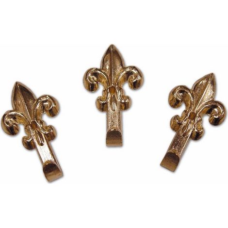 Gancio Ganci per Quadri mod. Giglio tipo Piccolo 33x18 mm colore Bronzo bl. 5Pz (1/2)