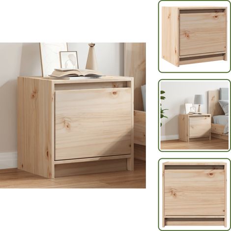 Mesita de noche decorativa - vidaXL Mesita de noche madera maciza de pino 40x30,5x40 cm -