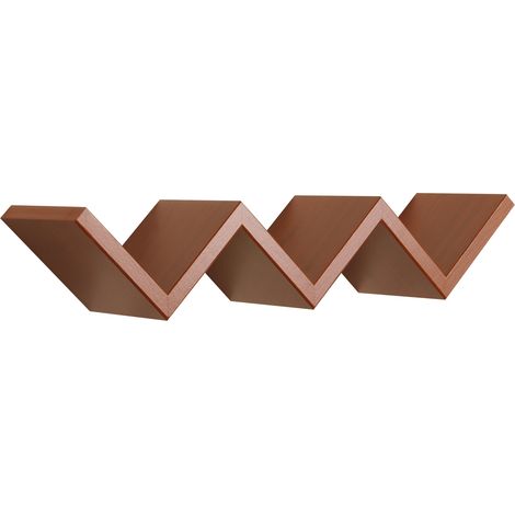 Mensola da Parete Libreria Zigzag 56x15,5 cm in Fibra di Legno Saetta Ciliegio (1/4)