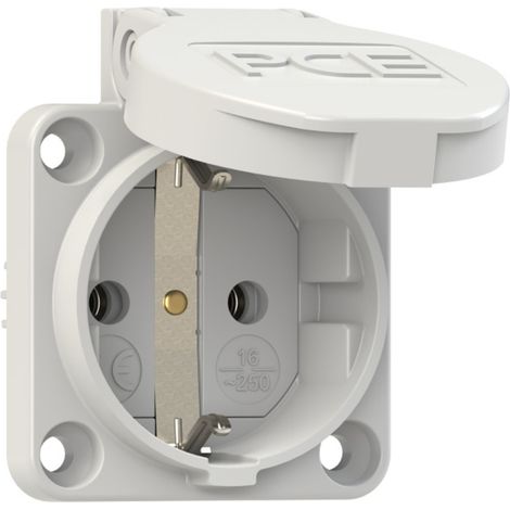 Prise de courant semi-encastrée PCE 601.450.03 IP54 gris