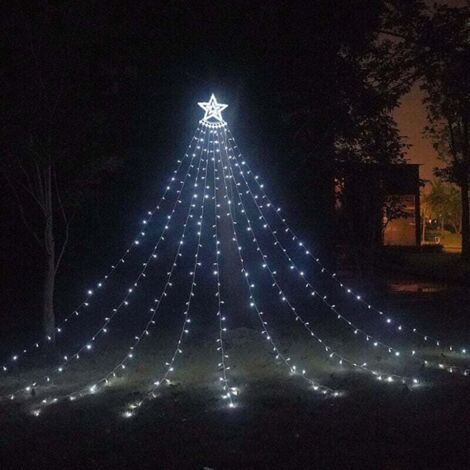 BUNTHAUS 350 LED-Lichterkette mit Sternen, 93,5 m lange weiße Lichterkette für Weihnachtsbäume, 8 Beleuchtungsmodi, für drinnen und draußen