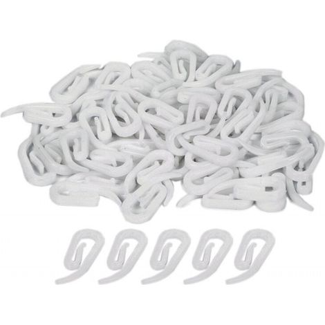 Crochets Pour Rideaux - Plastique Blanc - 25 mm - Proboscis Papera - 60 Pièces (1/2)