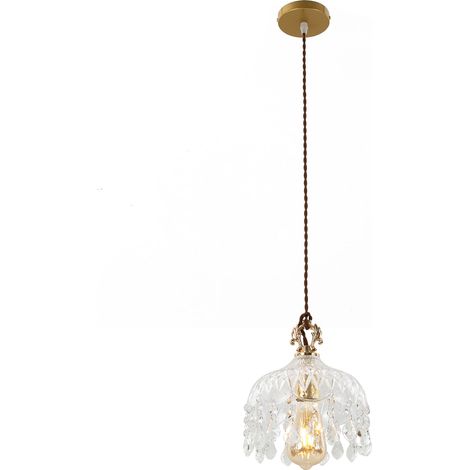 Suspension en forme de dôme, lustre moderne transparent et doré pour salle à manger, îlot de cuisine et chambre à coucher, Luminaire (1/5)